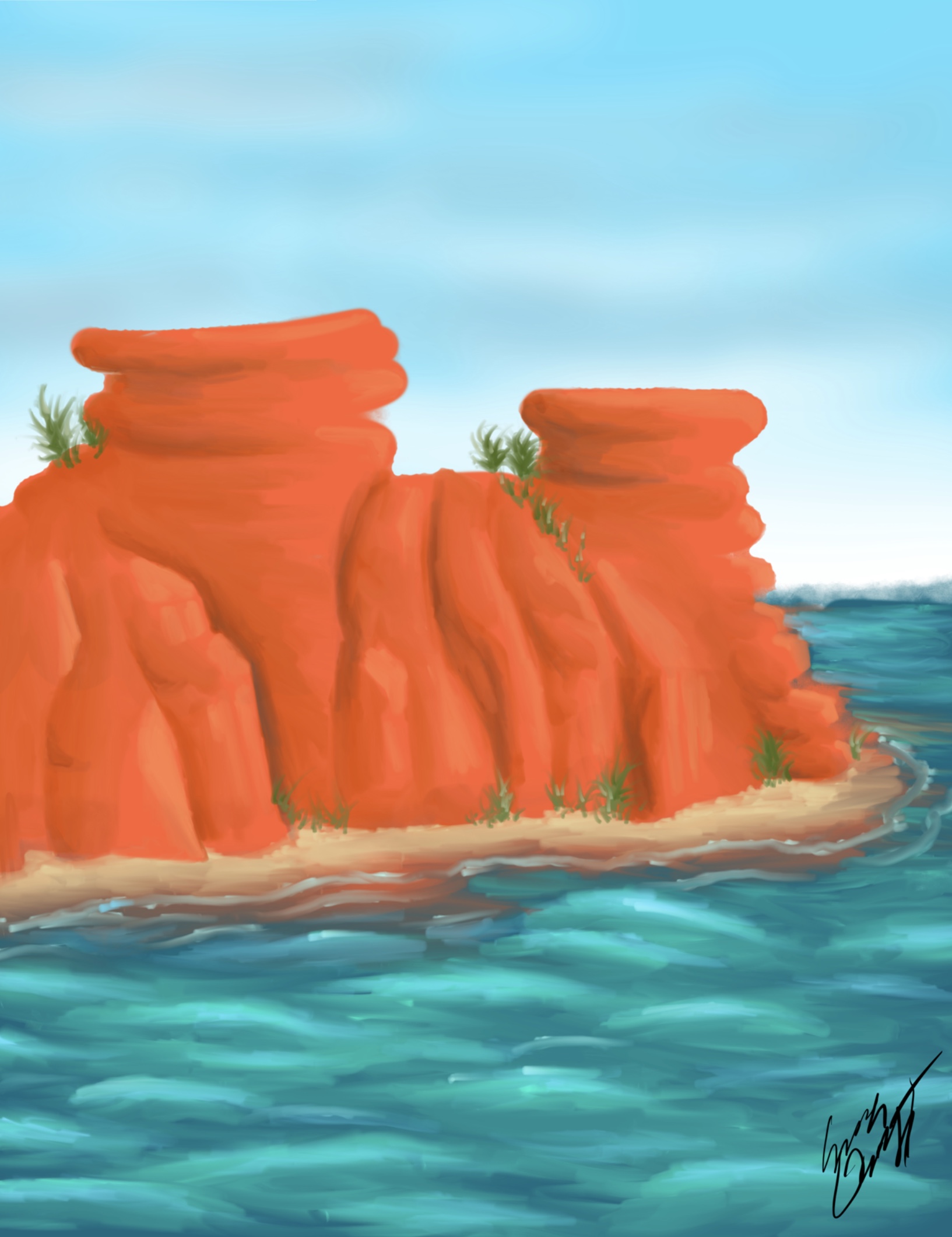 Desert Rocks in Sea